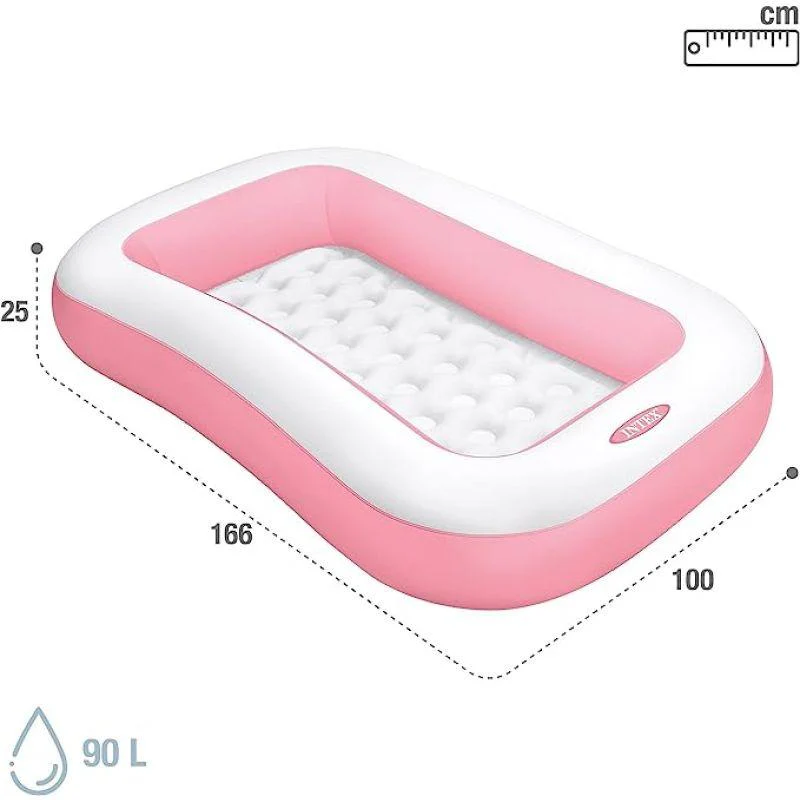 Intex Rectangular Inflated Pool - 166 X 100 X 25 Cm - 58423