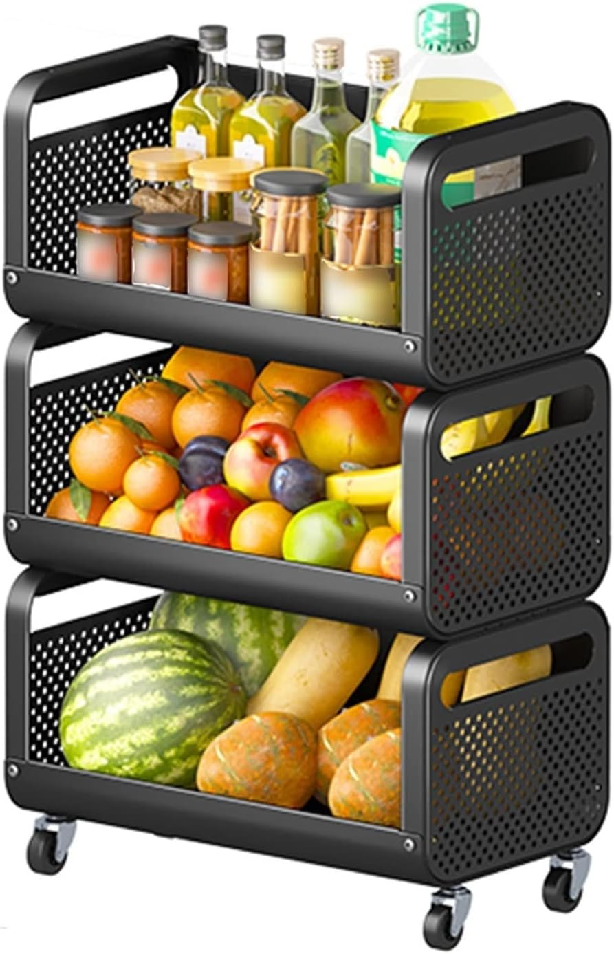 Kitchen Spice Storage Rack 3-Level Drop Tableware Rack Removable Storage Rack For Bathroom Storage Rack