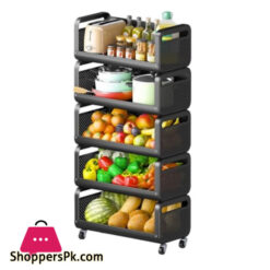 Kitchen Spice Storage Rack 5-Level Drop Tableware Rack Removable Storage Rack for Bathroom Storage Rack