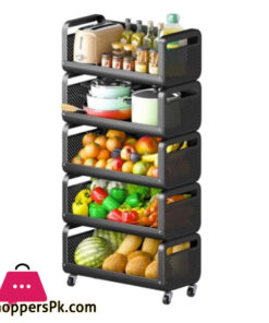 Kitchen Spice Storage Rack 5-Level Drop Tableware Rack Removable Storage Rack for Bathroom Storage Rack