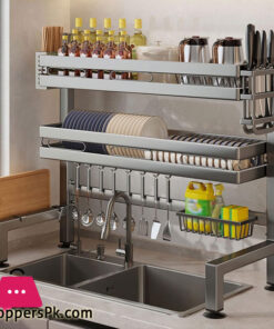 Over Sink Dish Drying Rack 2 Tier - 85CM