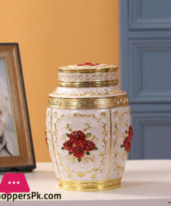 Pewter Metal Rose Flower Zinc Alloy Container 7 X 4.7 Inch - - Image 3