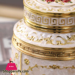 Pewter Metal Rose Flower Zinc Alloy Container 7 X 4.7 Inch -