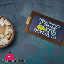 Sapno Ki Biryani Funky Art Flat Tray 8.5 X 14 Inch