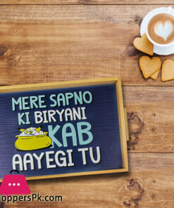Sapno Ki Biryani Funky Art Flat Tray 9 x 15 Inch