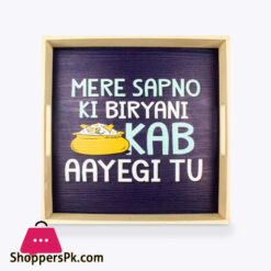 Sapno Ki Biryani Funky Art Flat Tray 9 x 9 Inch