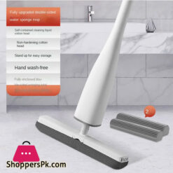 Sponge Mop Hand Wash Free Household Absorbent Rubber Cotton Mop Toilet Folding Squeeze Water with Its Own Cleaning Solution Mop