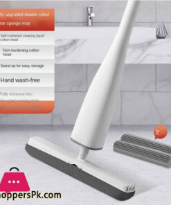 Sponge Mop Hand Wash Free Household Absorbent Rubber Cotton Mop Toilet Folding Squeeze Water with Its Own Cleaning Solution Mop