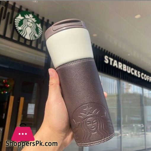 Starbucks Travel Mug With Leather Cover 473ml