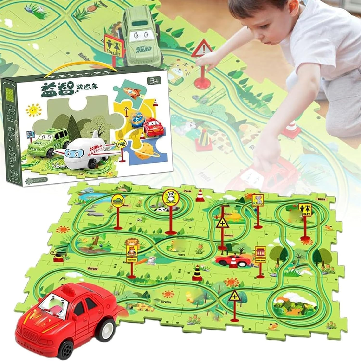 15Pcs Diy Assembling Electric Race Track Car