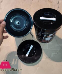 2 Pcs Printed Plastic Jars With Lid 1500Ml Random Color