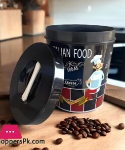 2 Pcs Printed Plastic Jars With Lid 1500Ml Random Color