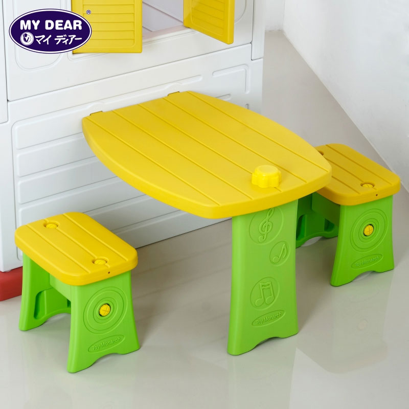 3-In-1 Play House Table And Chairs Basketball And Hoop