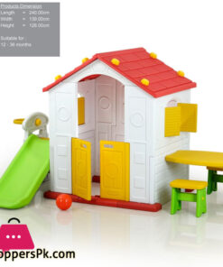 3-in-1 Play House Table and Chairs Basketball and Hoop