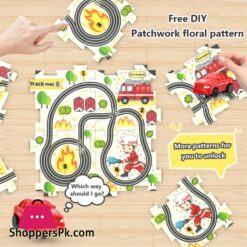 Minstne Automatic Track Car Construction Puzzle Toy Educational Puzzle Track Car Play Set For Kids Birthday Xmas Gifts