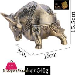 Bull Ashtray With Lid Windproof Zinc Metal Metal Ashtray Outdoor Indoor Ashtray Vintage Practical Decoration Ashtrays For Metal Gift For Men Women Office And Home Decor Ashtray Showpiece