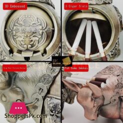 Bull Ashtray With Lid Windproof Zinc Metal Metal Ashtray Outdoor Indoor Ashtray Vintage Practical Decoration Ashtrays For Metal Gift For Men Women Office And Home Decor Ashtray Showpiece