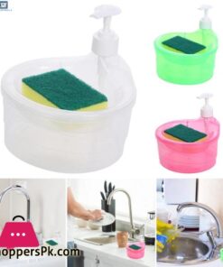 Childrenworld No Batteries Soap Dispenser Convenient Soap Dispenser With Sponge Holder No Dripping Large Capacity Home Supplies Soap Dispenser For Kitchen