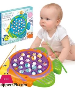 Fishing Game Toy Set with Rotating Board with Music OnOff Switch for Quiet Play