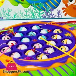 Fishing Game Toy Set With Rotating Board With Music Onoff Switch For Quiet Play