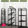 Folding Storage Rack No Installation Bathroom Kitchen Shelf Toilet Storage Shelf 4-Layer