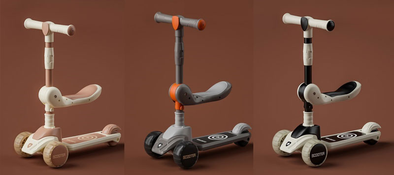 Kids Scooter For Kids Adjustable Height And Removable Seat With 3 Led Wheel