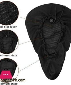 Mountain Bike Seat Cushion Silicone Seat Saddle Mountain Bike Seat Bag Black
