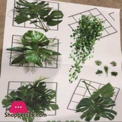 New 2024 Grass Wall Sticker 3D Artificial Plant Wall Art Green Plant Wallpaper Sheet Indoor Leaves Wall Frame Water Proof Stickers Removable Diy Green Leaf Flower Self Adhesive Home Decor Art Mural For Bedroom Living Room Kitchen Bathroom Office