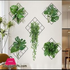 New 2024 Grass Wall Sticker 3D Artificial Plant Wall Art Green Plant Wallpaper Sheet Indoor Leaves Wall Frame Water Proof Stickers Removable Diy Green Leaf Flower Self Adhesive Home Decor Art Mural For Bedroom Living Room Kitchen Bathroom Office