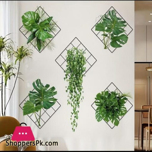 New 2024 Grass Wall Sticker 3D Artificial Plant Wall Art Green Plant Wallpaper Sheet Indoor Leaves Wall Frame Water Proof Stickers Removable DIY Green Leaf Flower Self Adhesive Home Decor Art Mural for Bedroom Living Room Kitchen Bathroom office