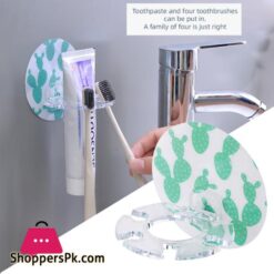 No Punching Wall Hanger Toothbrush Holdertoothpaste Beard Shaver Storage Rack Bathroom Hook Transparent