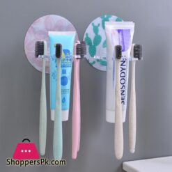 No Punching Wall Hanger Toothbrush Holdertoothpaste Beard Shaver Storage Rack Bathroom Hook Transparent