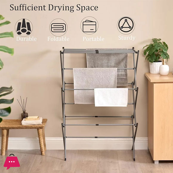 Spk Expandable Clothes Drying Rack Foldable Laundry Drying Rack 3-Tier Collapsible Clothing Dryer Adjustable Towel Rack For Air Drying Clothing 10 Spk Expandable Clothes Drying Rack Foldable Laundry Drying Rack 3-Tier Collapsible Clothing Dryer Adjustable Towel Rack For Air Drying Clothing - Image 8