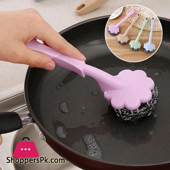 Stainless Steel Wire Ball Brush jona dish washer tools Pot Pan Dish Bowl Scrubber Cleaner with Plastic Handle