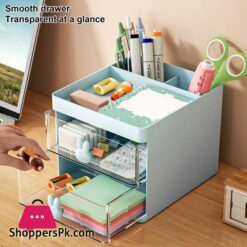 Stationery Container Multifunctional Desk Cosmetics Toiletry Organizer With Drawer