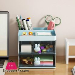Stationery Container Multifunctional Desk Cosmetics Toiletry Organizer With Drawer