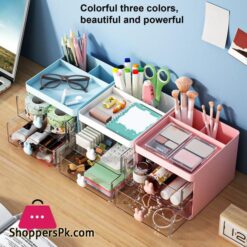 Stationery Container Multifunctional Desk Cosmetics Toiletry Organizer With Drawer
