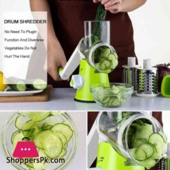 Vegetable Cutter Multifunctional Vegetable Slicer Drum Slicer For Kitchen Manual Hand Crank Vegetable Cutter 3 In 1 Rotary Cheese Grater Slicer And Peeler Vegetable Graters Shredders Multi Blade Vegetable Cutter