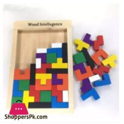 Wooden Tetris Puzzle Blocks Board For Kids Early Educational Toys 16 Wooden Tetris Puzzle Blocks Board For Kids Early Educational Toys