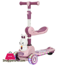 Adjustable Flexible Rabbit Scooter Kids Scooty With Light &Amp; Music