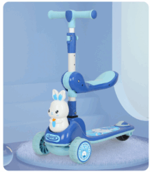 White Rabbit Scooter Adjustable Flexible Rabbit Scooter Kids Scooty With Light & Music in ...