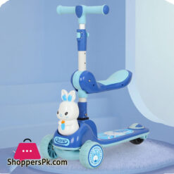 Adjustable Flexible Rabbit Scooter Kids Scooty With Light &Amp; Music