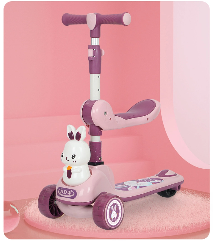 Adjustable Flexible Rabbit Scooter Kids Scooty With Light &Amp; Music 8 Adjustable Flexible Rabbit Scooter Kids Scooty With Light &Amp; Music