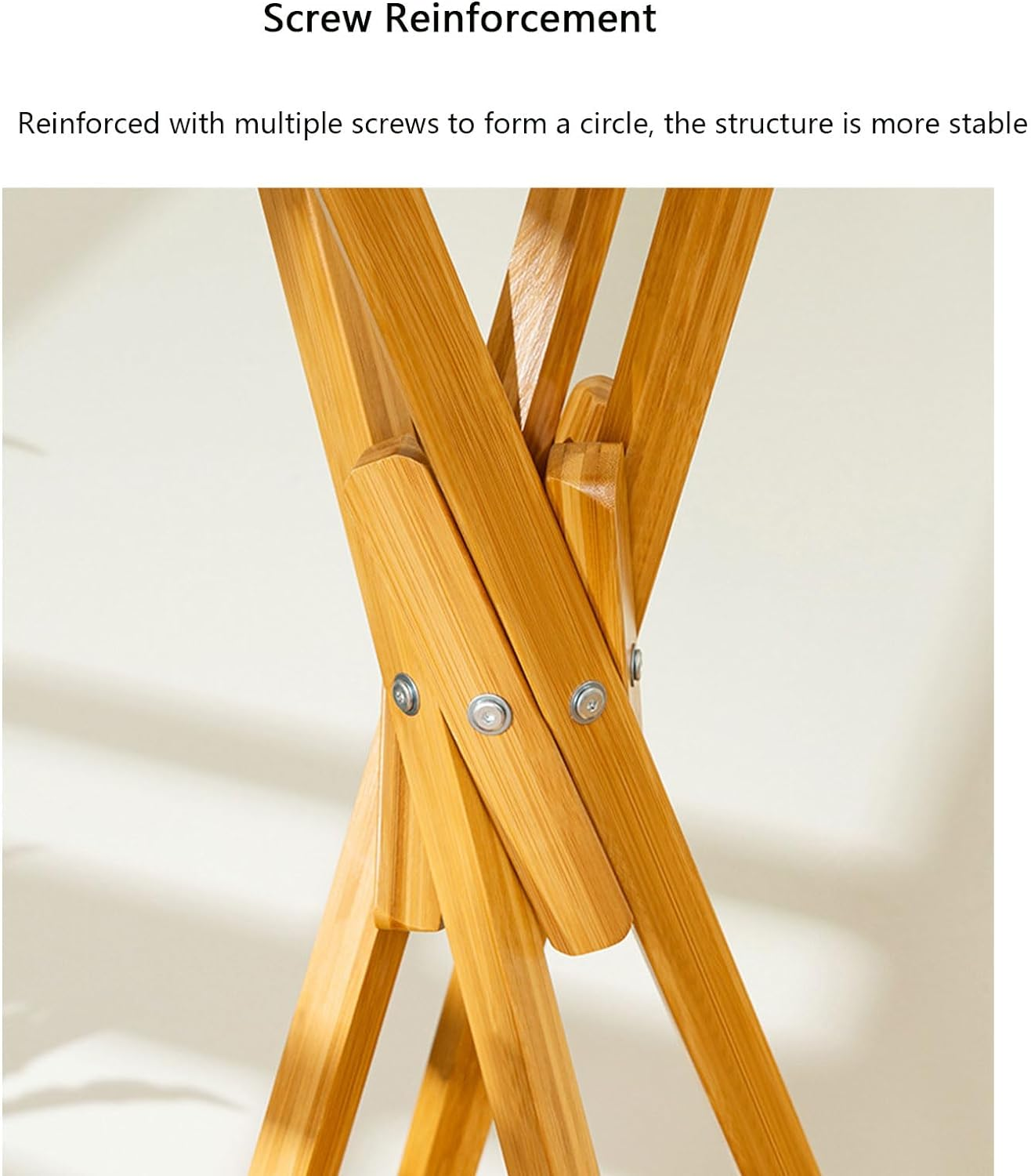 Bamboo Coat Rack Stand Clothes Rail Rack Foldable Space Saving For Living Room Bedroom