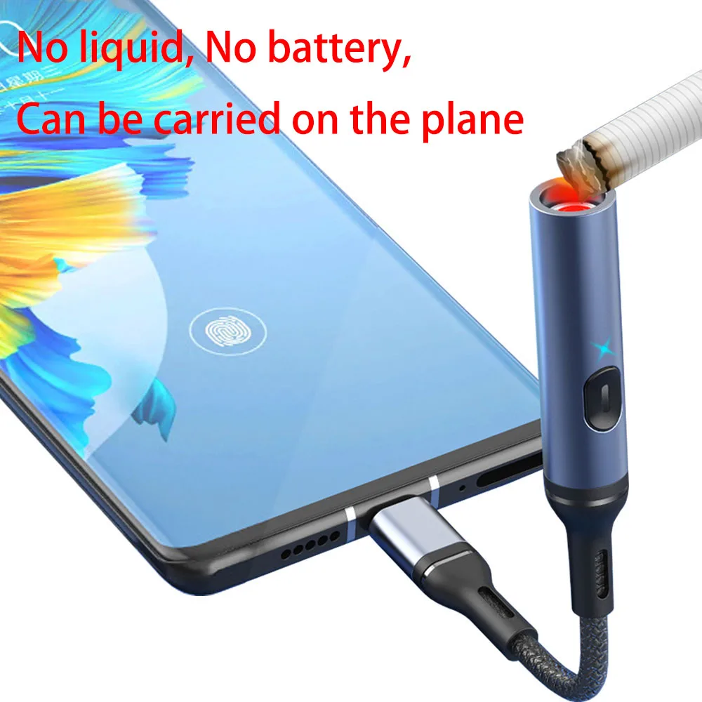 Battery-Free Electric Lighter For Type-C Mobile Phone Portable Cigarette Smoking Lighter