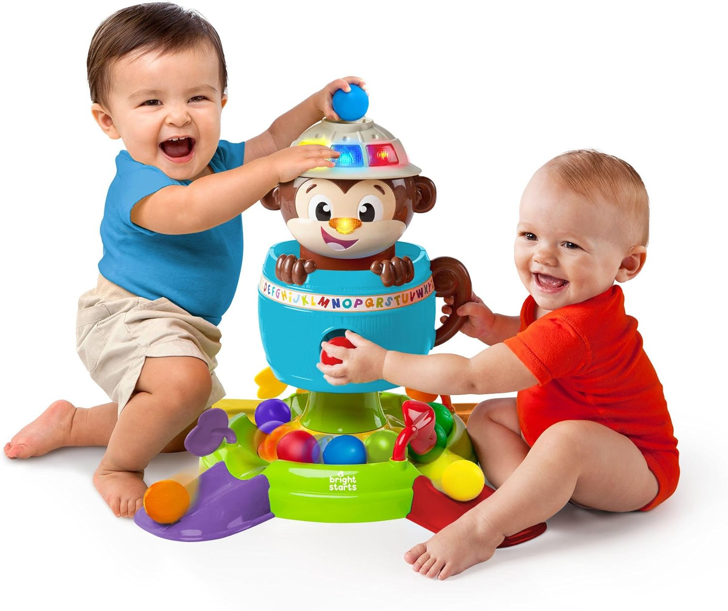 Bright Starts Hide 'N Spin Monkey Ball Popper Musical Activity Toy, Ages 6 Months +