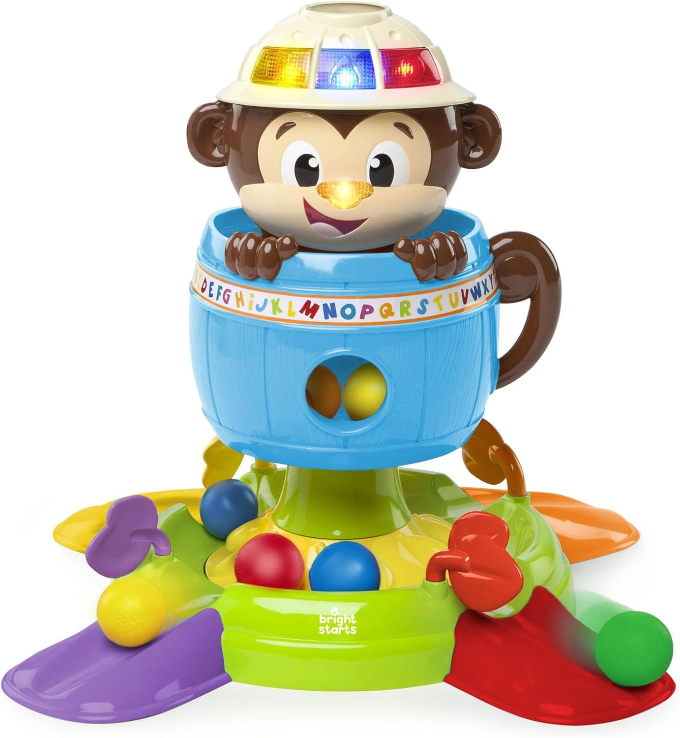Bright Starts Hide 'N Spin Monkey Ball Popper Musical Activity Toy, Ages 6 Months +