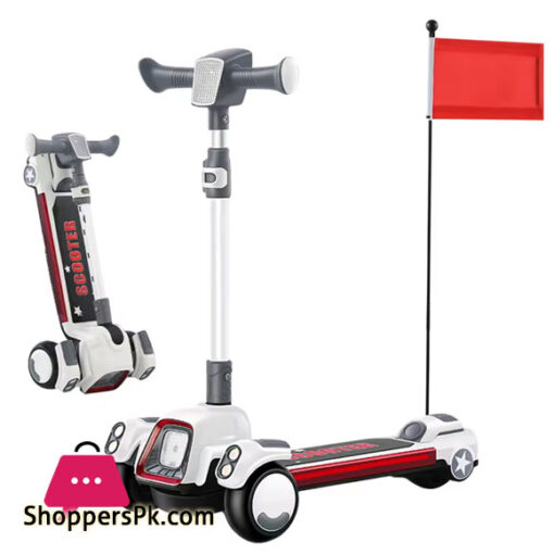 Children's Scooter Height Adjustable Lean to Steer Flashing PU Wheels 3 Wheel Kick Scooters For Kids Boys Girls