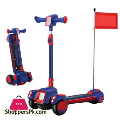 Children'S Scooter Height Adjustable Lean To Steer Flashing Pu Wheels 3 Wheel Kick Scooters For Kids Boys Girls