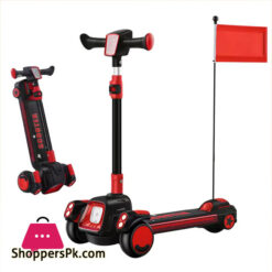 Children'S Scooter Height Adjustable Lean To Steer Flashing Pu Wheels 3 Wheel Kick Scooters For Kids Boys Girls